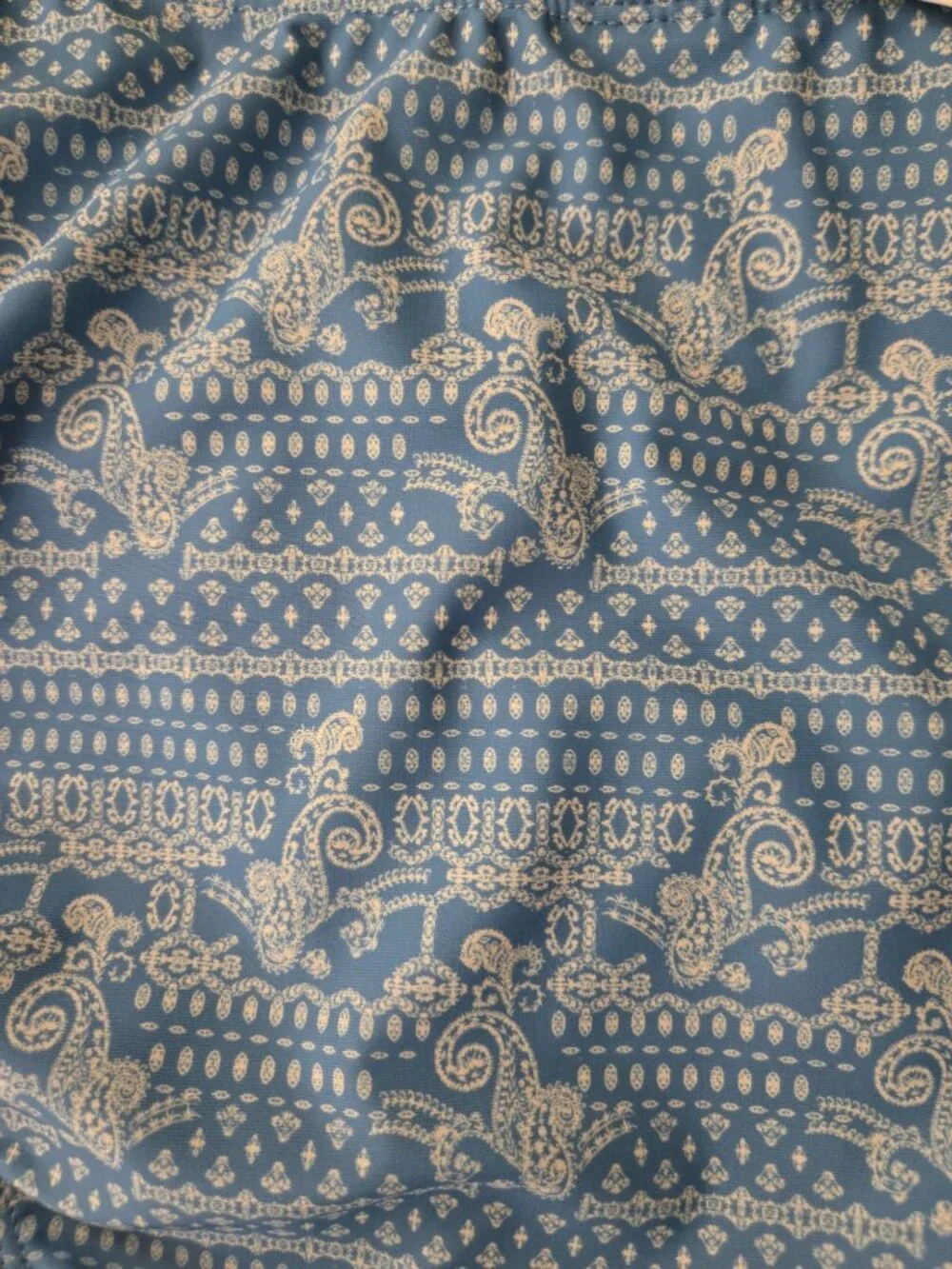 Blue Paisley High-Leg Bikini Bottoms Women's Size XXL (20) NWT No Boundaries